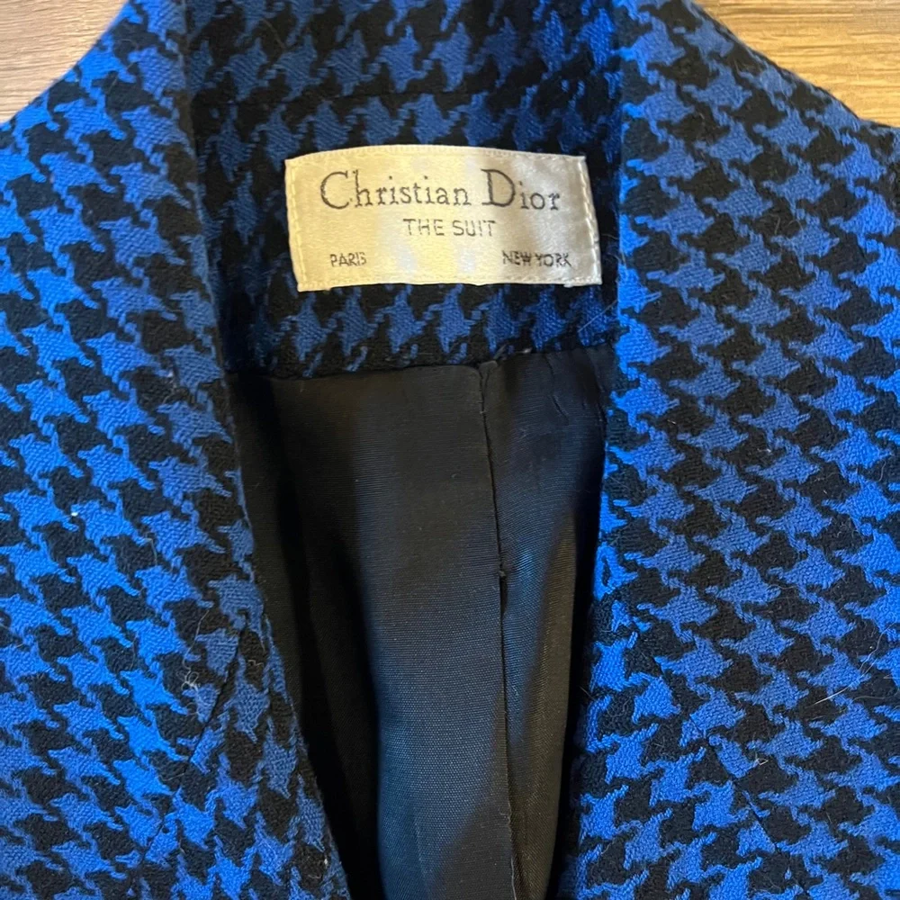 Dior by Christian Dior Houndstooth Blue Blazer